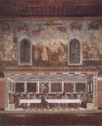 Francesco del Castagno Last supper and above resurrection oil painting on canvas